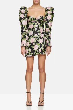 Alessandra Rich Ruffled Silk Taffeta Mini Dress Floral Size 6 for rent on The Volte - image 1