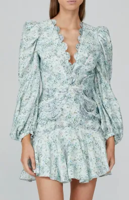 Acler Dixon Dress Blue Fields Floral Size 10 for rent on The Volte - image 5