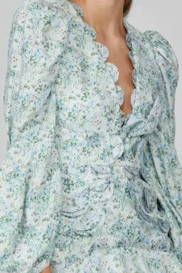 Acler Dixon Dress Blue Fields Floral Size 10 for rent on The Volte - image 4