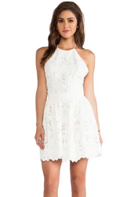 Zimmermann Roamer Halter Dress White Broderie Size 8  for rent on The Volte - image 1