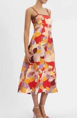 Rebecca Vallance Santiago Midi Dress in Multi Size AU 10 for rent on The Volte - image 4