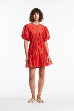 Sir the Label Lucelia Puff Sleeve Mini Dress Red Size 2 / Au 10 for rent on The Volte - image 4