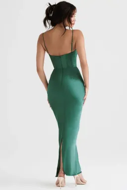 House of CB Charmaine Corset Maxi Dress Forest Green Size S / Au 8 for rent on The Volte - image 2