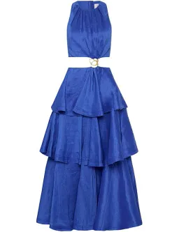 Aje Wave Cut Out Ring Midi Dress Blue Size 8 / S for rent on The Volte - image 5