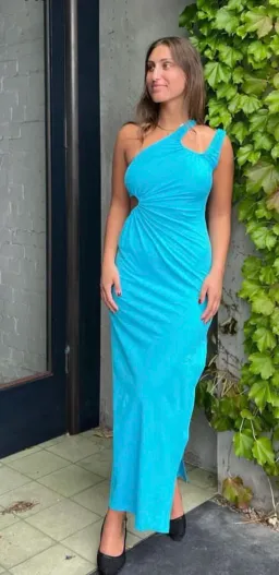 Scanlan Theodore Mercerised Cotton Dress Aqua Blue Size 8 / S for rent on The Volte - image 4