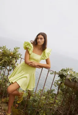 Aje Breathless Frill Mini Dress Green Size AU 6 for rent on The Volte - image 5