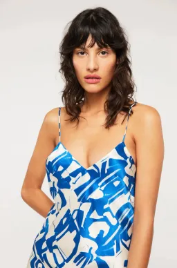 Ginia Fresco Dress Blue Multi Size 8 for rent on The Volte - image 5