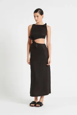 Sir the Label Ambroise Knot Midi Dress Black Size AU 6 for rent on The Volte - image 1