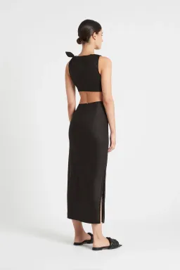 Sir the Label Ambroise Knot Midi Dress Black Size AU 6 for rent on The Volte - image 2