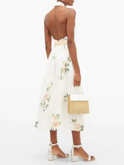 Zimmermann Kirra Linen Belted Midi Dress Floral Size 1/ AU 10 for rent on The Volte - image 3