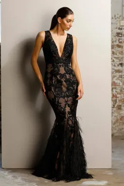 Jadore Chiara Gown Jx1011 Black Size 8 for rent on The Volte - image 1