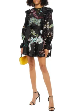 Zimmermann Ladybeetle Sequin Mini Dress Black Size 1 / Au 10 for rent on The Volte - image 1