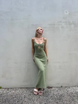 Bec & Bridge Effie Knit Dress Sage Size 10 for rent on The Volte - image 1