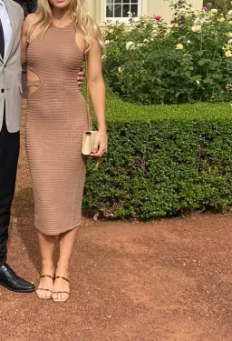 Michael Costello x REVOLVE Athena Midi Dress Brown Size 8 for rent on The Volte - image 4