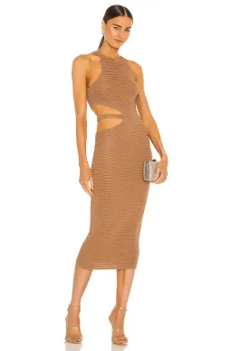 Michael Costello x REVOLVE Athena Midi Dress Brown Size 8 for rent on The Volte - image 1