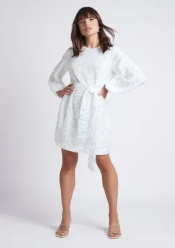 Sheike Xanadu Mini Dress White Sequin Size AU 10 for rent on The Volte - image 3