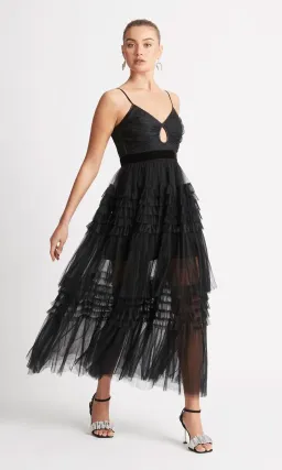 Sheike Phantom Mesh Maxi Dress Black Size AU 6 for rent on The Volte - image 1