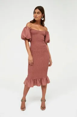 Sheike Betsy Shirred Dress Pink Size 10  for rent on The Volte - image 1