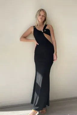 Christopher Esber Disconnect S Buckle Split Dress Black Size 8 for rent on The Volte - image 3