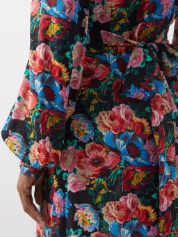 The Vampire’s Wife The Villanelle floral-print crepe dress Pink Size 14 for rent on The Volte - image 2