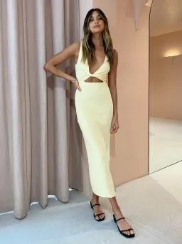 Bec & Bridge Sorbet Summer Midi Dress Butter Yellow Size 8 / S for rent on The Volte - image 1