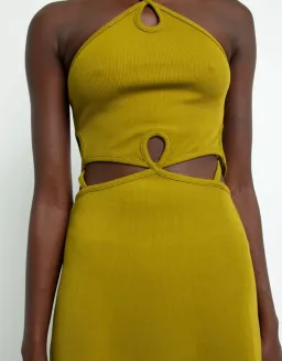 Christopher Esber Loophole Cutaway Sleeveless Midi Dress Green Size 8 for rent on The Volte - image 2