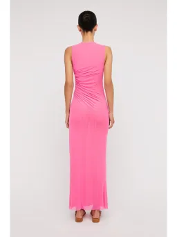 Scanlan Theodore Italian Mesh Gathered Dress Pink Size AU 6 for rent on The Volte - image 3