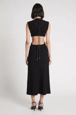 Aje Arp Cut Out Knit Midi Dress Black Size XS/Au 6 for rent on The Volte - image 2