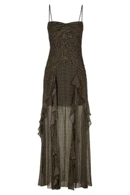 Shona Joy Sofia Ruched Frill Maxi Dress Black Size AU 8 for rent on The Volte - image 3
