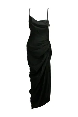 Jacquemus La Robe Saudade Asymmetrical Dress in Black Size 10 for rent on The Volte - image 4