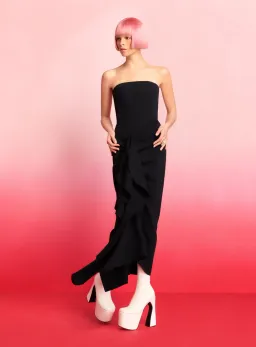 Solace London The Thalia Midi Dress Black Size 8 / S for rent on The Volte - image 1