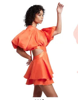 Aje Gracious Cut Out Mini in Saffron Red Size AU 6 for rent on The Volte - image 3