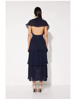 Mossman Slice of Heaven Midi Dress Navy Size AU 8  for rent on The Volte - image 2