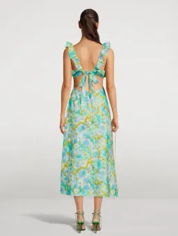 Zimmermann High Tide Frilled Midi Dress Floral Size 3 / Au 14 for rent on The Volte - image 2