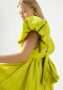 Aje Gretta Bow Back Mini Dress Chartreuse Green Size 16 / 2XL for rent on The Volte - image 4