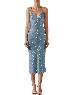 Shona Joy  Bias Slip Midi ICE BLUE / IVORY SPOT for rent on The Volte - image 1