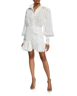 Zimmermann Ninety Six Wave Short Dress White Size 8 for rent on The Volte - image 1