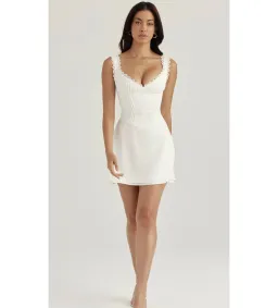 House of CB Tilly Pin Tuck Mini Dress White Size S / Au 8 for rent on The Volte - image 1