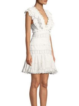 Zimmermann Wayfarer Paneled Flutter Mini Dress Ivory Size 8 for rent on The Volte - image 4