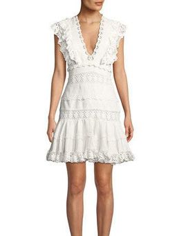 Zimmermann Wayfarer Paneled Flutter Mini Dress Ivory Size 8 for rent on The Volte - image 2