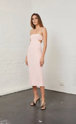 Bec and Bridge Elle Cut Out Midi Dress Pink Size 8  for rent on The Volte - image 2