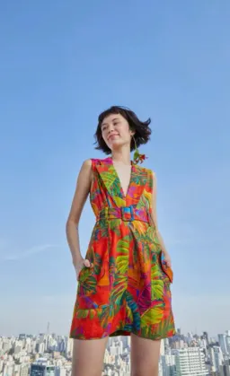 Farm Rio Urben Jungle Mini Dress Print Size 6  for rent on The Volte - image 1