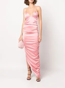 Paris Georgia Fred Bustier Ruched Maxi Dress Pink Size 8 for rent on The Volte - image 1