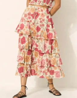 Kivari Camela Midi Skirt Floral Size 10 / M for rent on The Volte - image 2