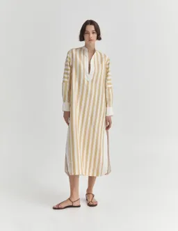 Sarah Jane Clarke Kiki Kaftan Lemon Stripe Size 6 for rent on The Volte - image 3