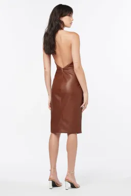 Manning Cartell Ginger Snaps Halter Midi Dress Dark Brown Size 6 / XS for rent on The Volte - image 2