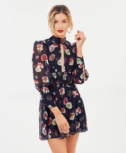 Misha Floral Mini Dress Black Size 8 for rent on The Volte - image 2