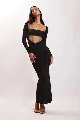 Meshki Ashleigh Cut Out Bandeau Maxi Dress Black Size S / Au 8 for rent on The Volte - image 1