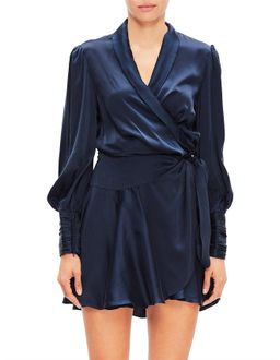 Zimmermann Mini Wrap Dress Navy Size 6 for rent on The Volte - image 2