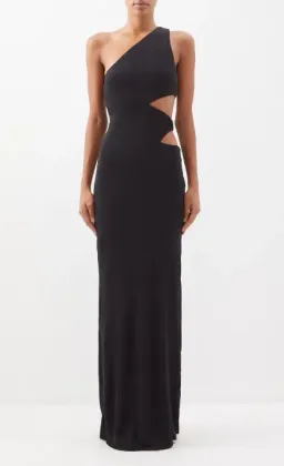 Staud Letta One-Shoulder cut-out dress black Size 10 for rent on The Volte - image 1